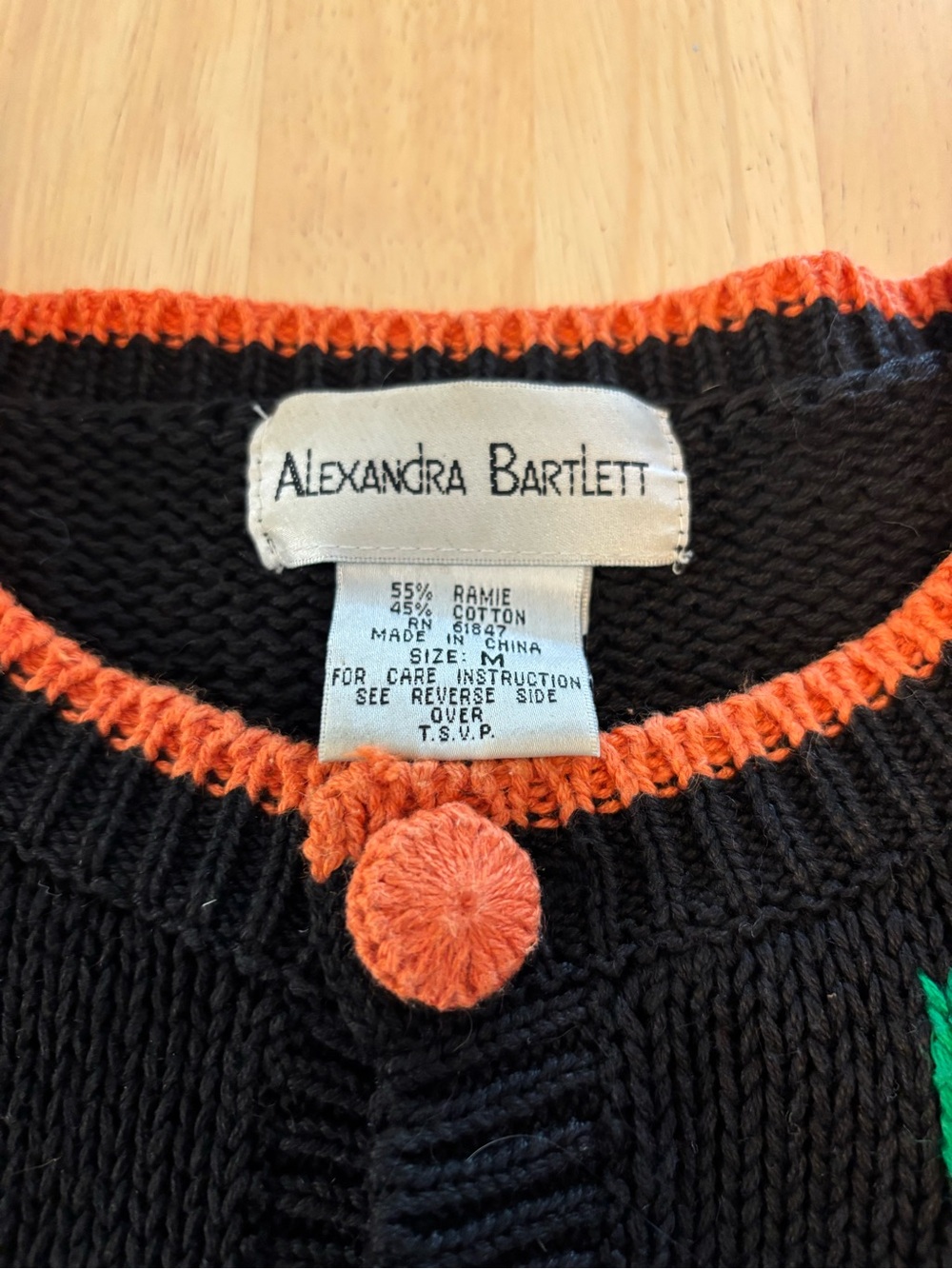 Vintage Alexandra Bartlett Halloween Knit Cardigan size M - Picture 6 of 8